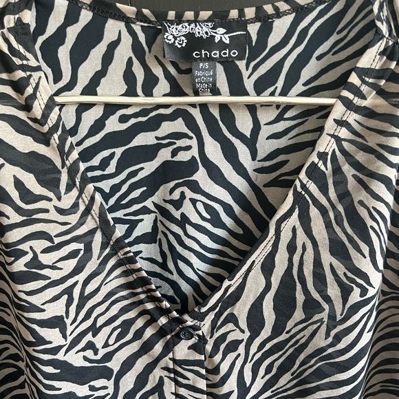 vintage Zebra Cold Shoulder Bubble Blouse from Chado -Medium - Picture 3 of 6